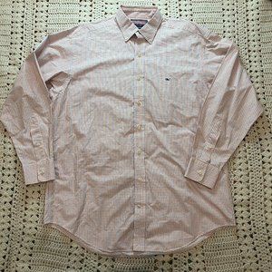 Vineyard Vines Men's 100% Cotton Button Down White/Blue/Red/Orange Check - Large
